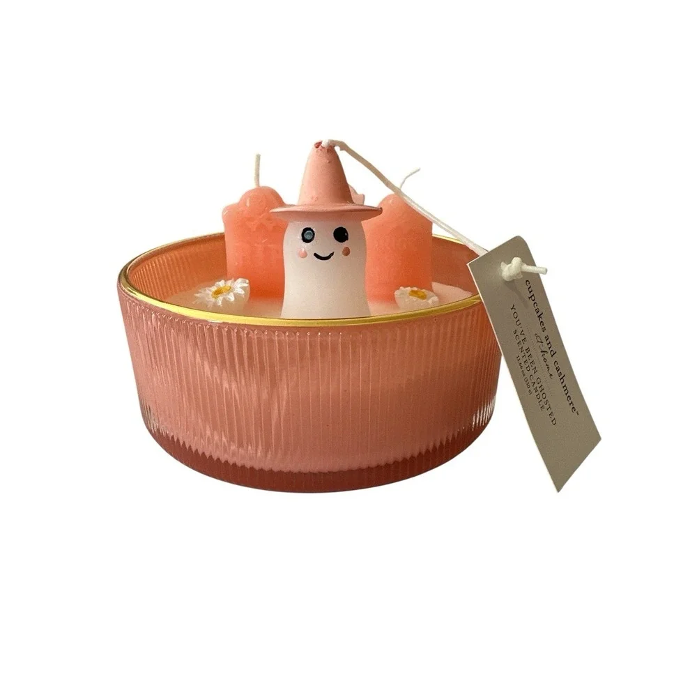 New Cupcakes & Cashmere Pink Ghost 'You've Been Ghosted'‎ Viral Candle Halloween